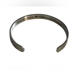 Silver Engraved Bracelet - 'First My Mom, Forever My Friend'